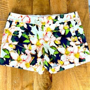 J Crew floral shorts size 12 stretch